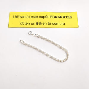 PULSERA TEJIDO ESPECIAL PLATA .925 18 CM 4.9 GR (NUEVO)