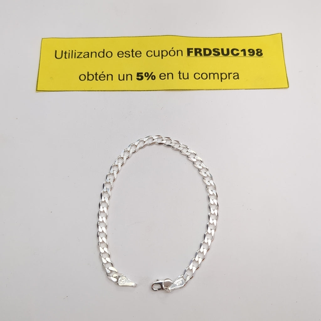 PULSERA BARBADA PLATA .925 18 CM 5.73 GR (NUEVO)