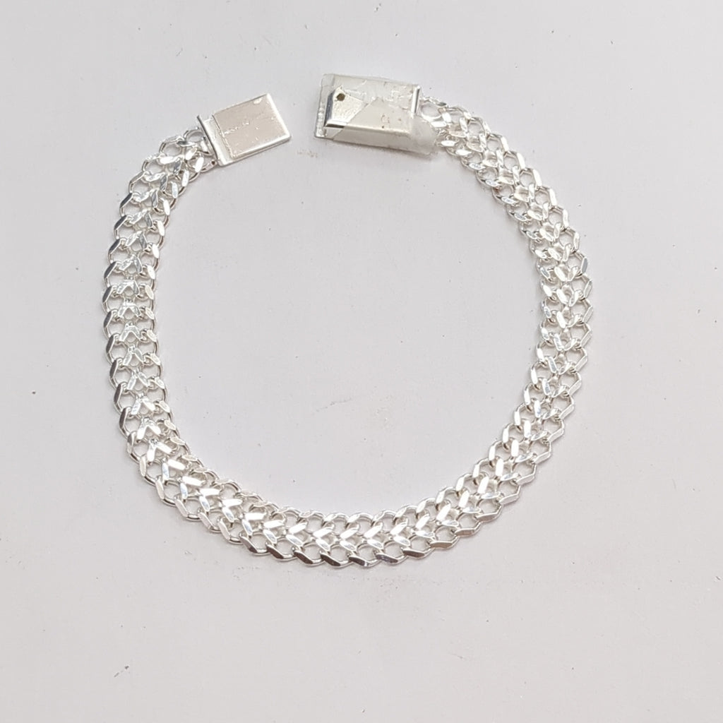 PULSERA TEJIDO CHINO PLATA .925 18 CM 7.6 GR (NUEVO)