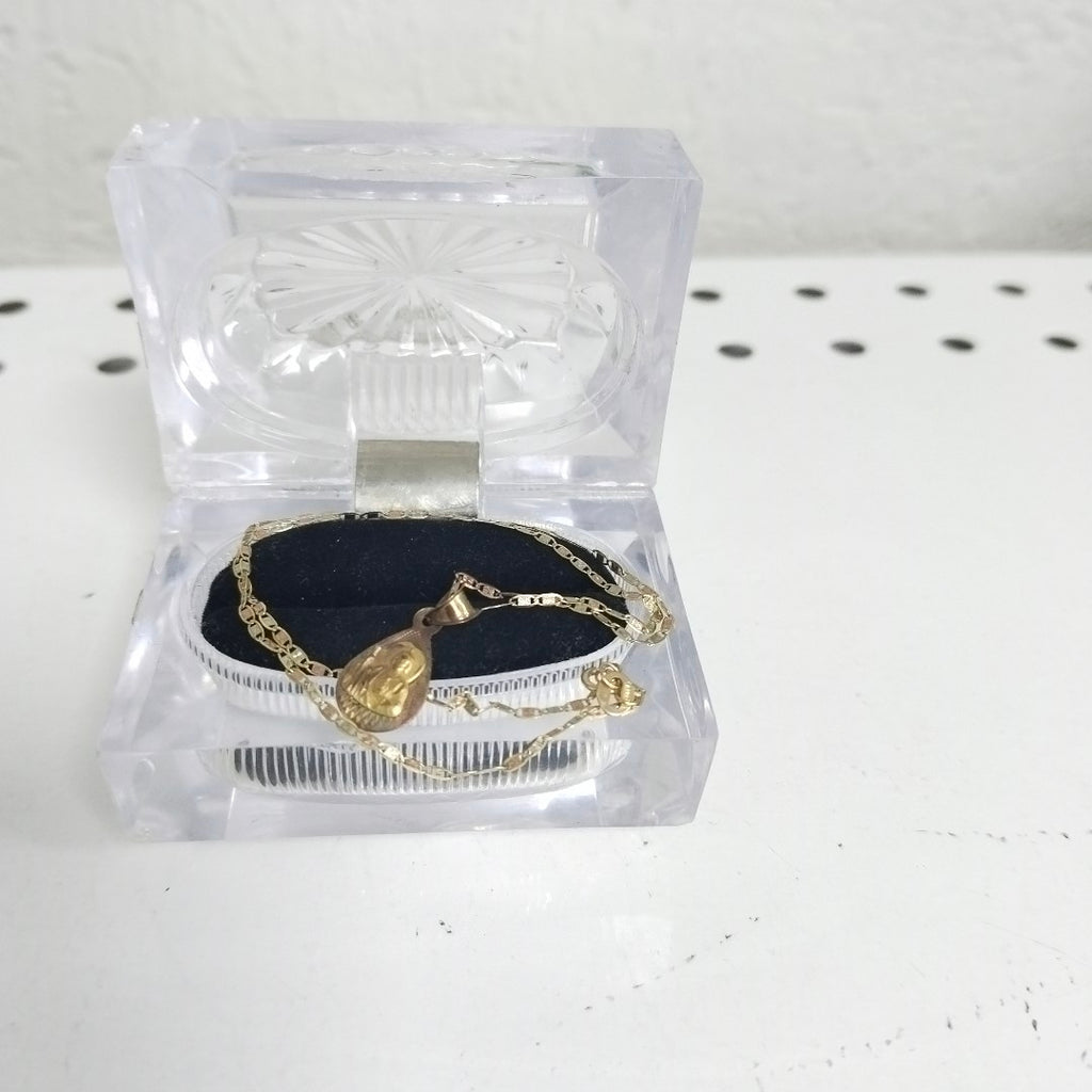CADENA,MEDALLA RELIGIOSA ORO 10 K 1,60 GRMS (SEMINUEVO)