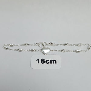 PULSERA TEJIDO CORAZON PLATA .925 18 CM 3.2 GR (NUEVO)