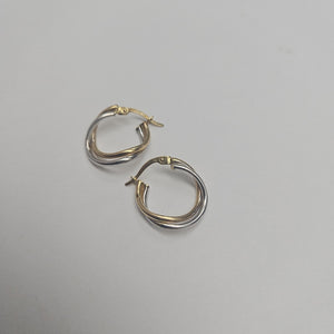 ARRACADAS PAR ORO COMBINADO 14 K 1.4 GRMS (SEMINUEVO)