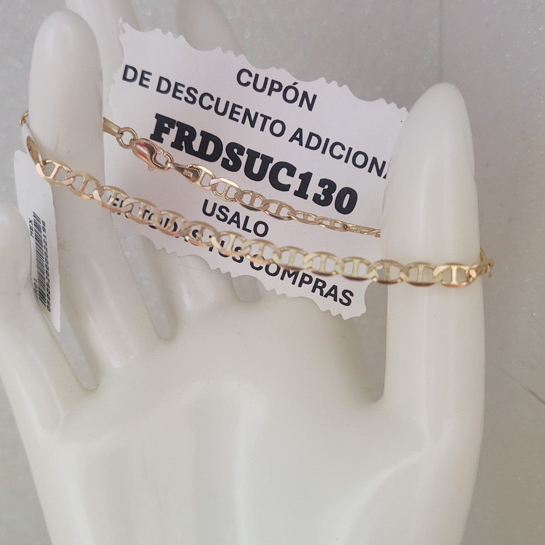 PULSERAS TEJIDO MARINERA ORO 14K 16 CM 2.9 GR (NUEVO)