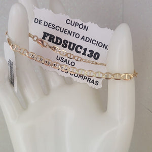 PULSERAS TEJIDO MARINERA ORO 14K 16 CM 2.9 GR (NUEVO)