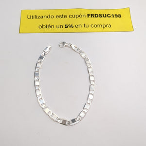 PULSERA TEJIDO ESPEJO PLATA .925 21 CM 7.7 GR (NUEVO)