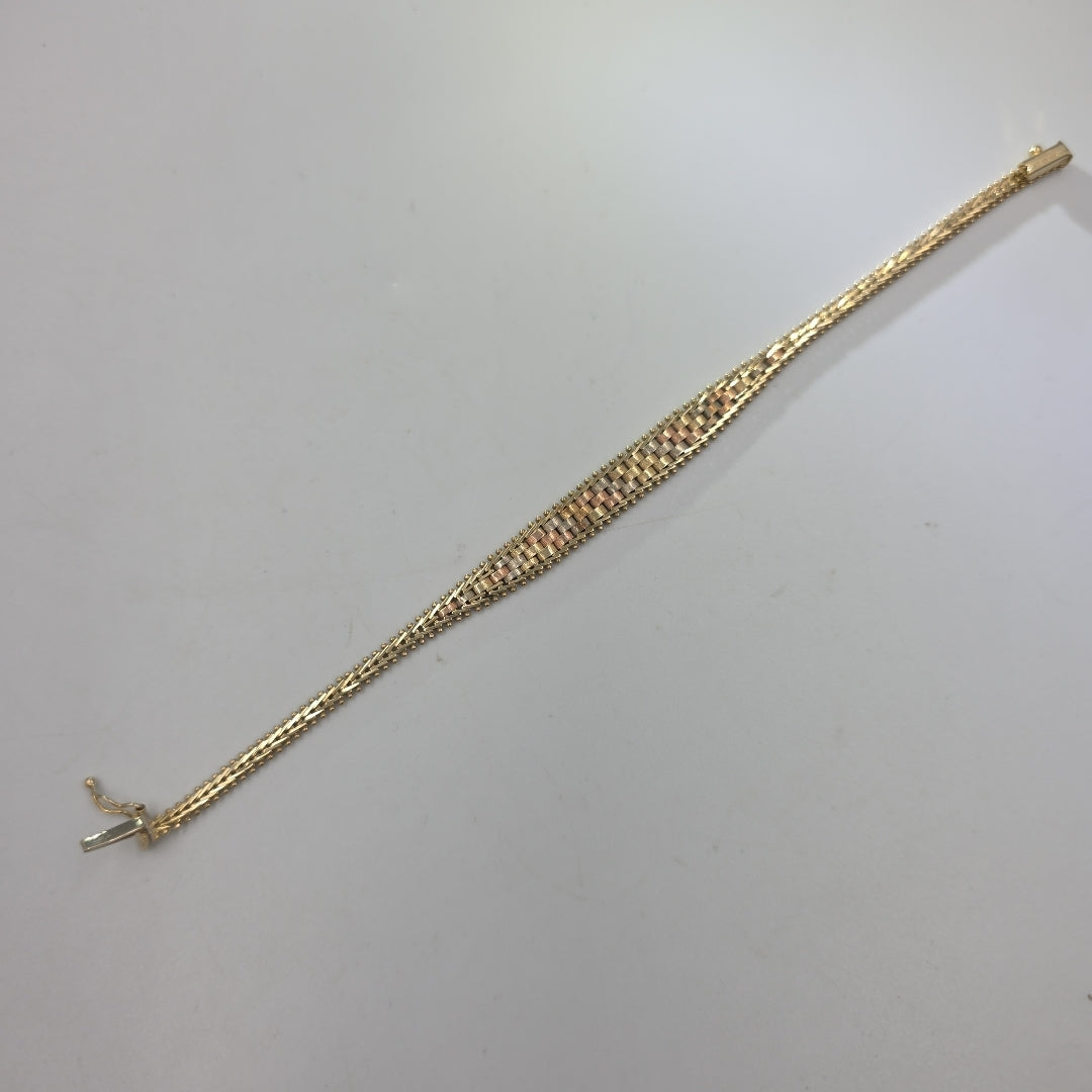 PULSERA ORO, ORO COMBINADO 10 K 7.4 GRMS (SEMINUEVO)