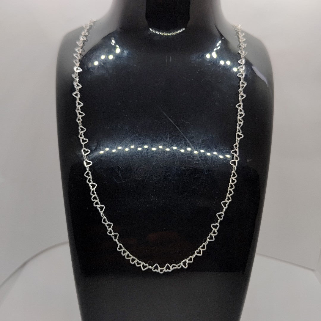 CADENA CORAZONES PLATA .925 50 CM 2.52 GR (NUEVO)