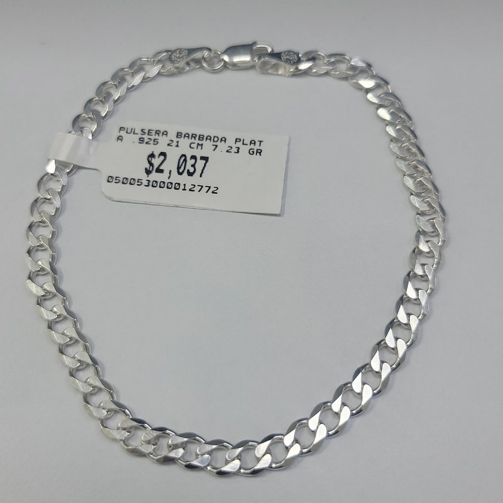 PULSERA BARBADA PLATA .925 21 CM 7.23 GR (NUEVO)
