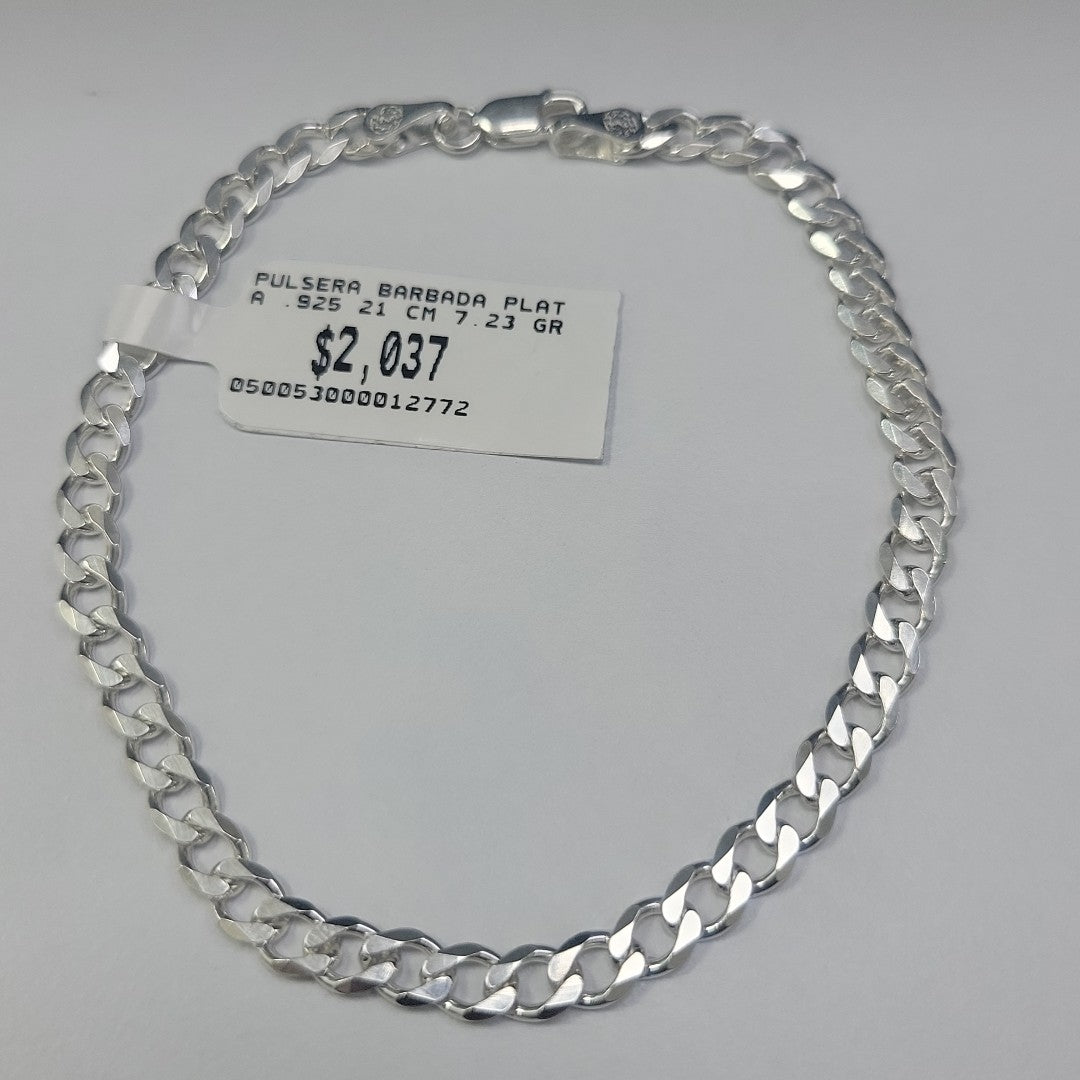 PULSERA BARBADA PLATA .925 21 CM 7.23 GR (NUEVO)
