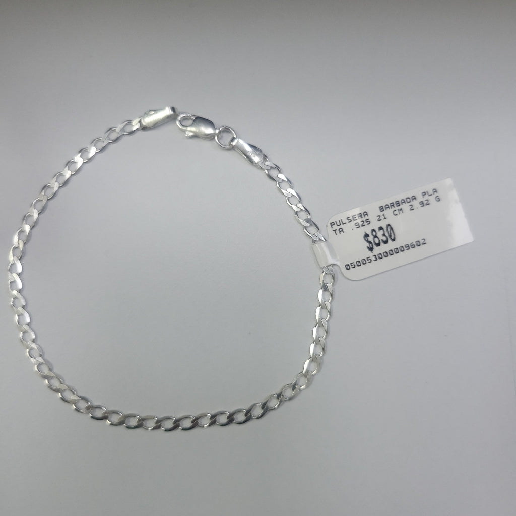 PULSERA BARBADA PLATA .925 21 CM 2.92 GR (NUEVO)