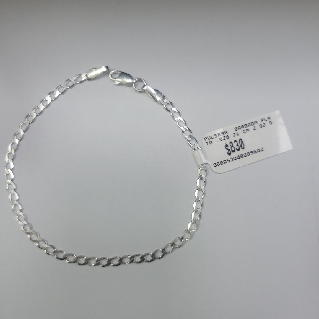 PULSERA BARBADA PLATA .925 21 CM 2.92 GR (NUEVO)