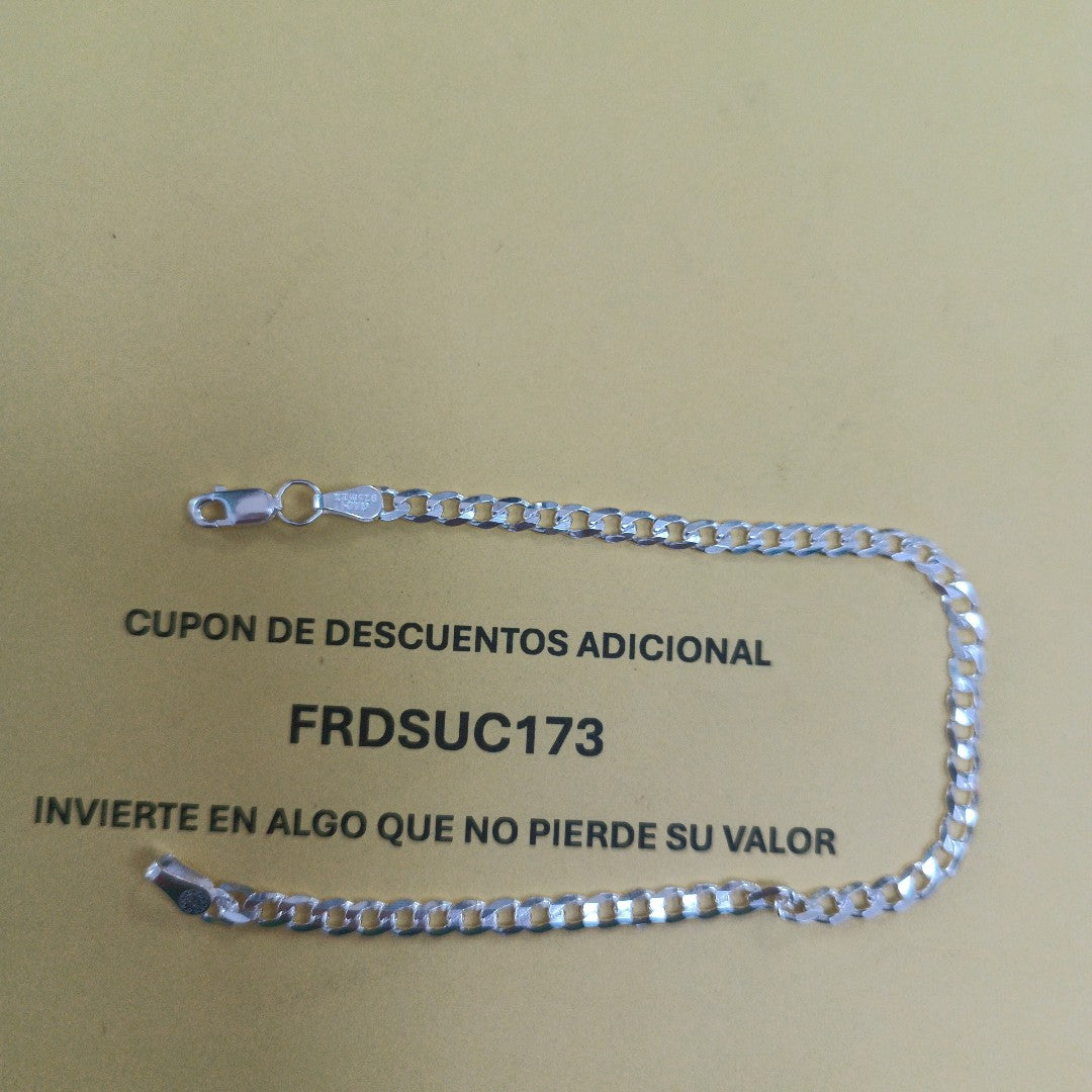 PULSERA BARBADA PLATA .925 21 CM 4.3 GR (NUEVO)