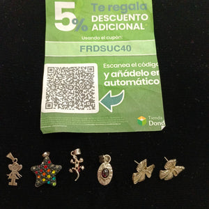 BROQUELES PAR, DIJE PLATA 3 GRMS (SEMINUEVO)