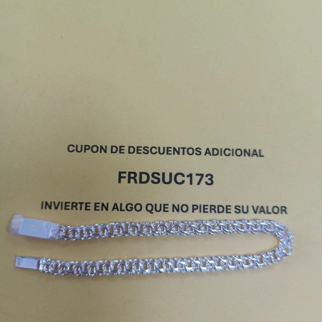 PULSERA TEJIDO CHINO PLATA .925 18 CM 8.4 GR (NUEVO)