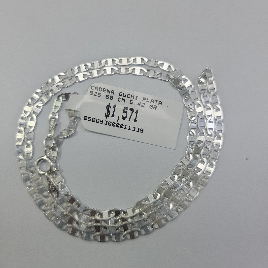 CADENA GUCHI PLATA .925 60 CM 5.42 GR (NUEVO)