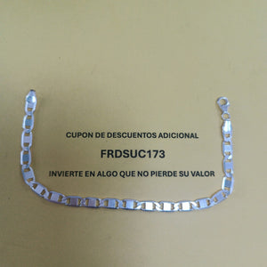 PULSERA TEJIDO ESPEJO PLATA .925 21 CM 8 GR (NUEVO)