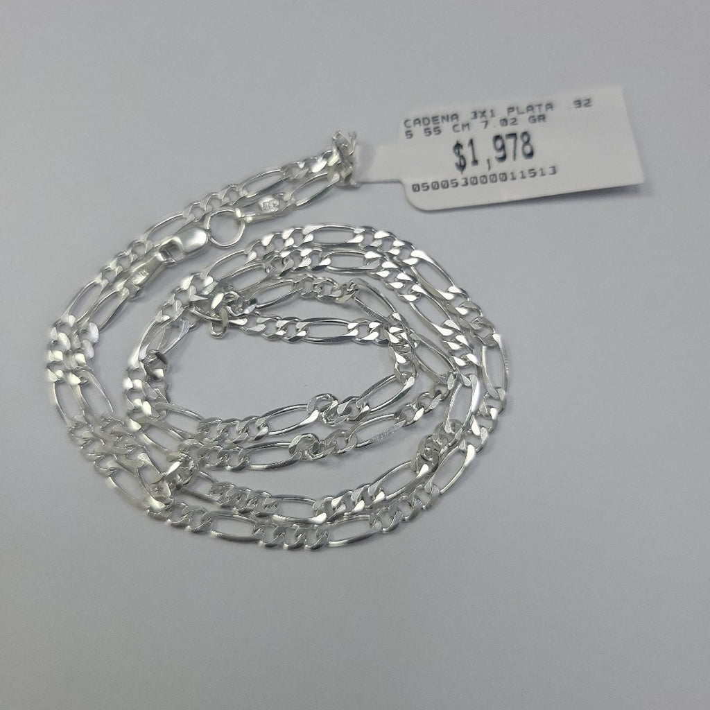 CADENA 3X1 PLATA .925 55 CM 7.02 GR (NUEVO)