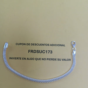 PULSERA TEJIDO ESPECIAL PLATA .925 18 CM 4.9 GR (NUEVO)