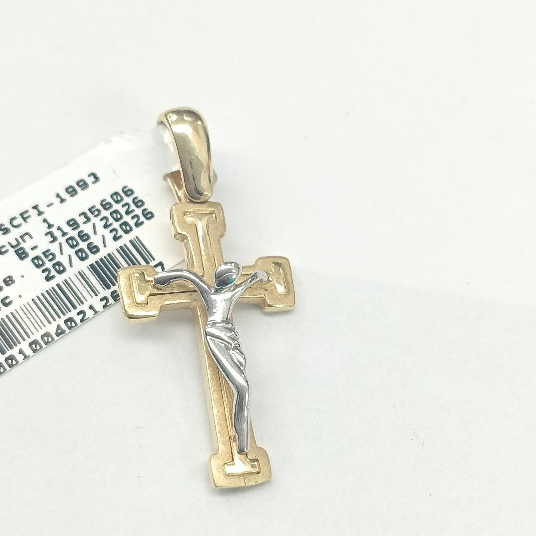 CRUCIFIJO ORO, ORO BLANCO 14 K 4.4 GRMS (SEMINUEVO)