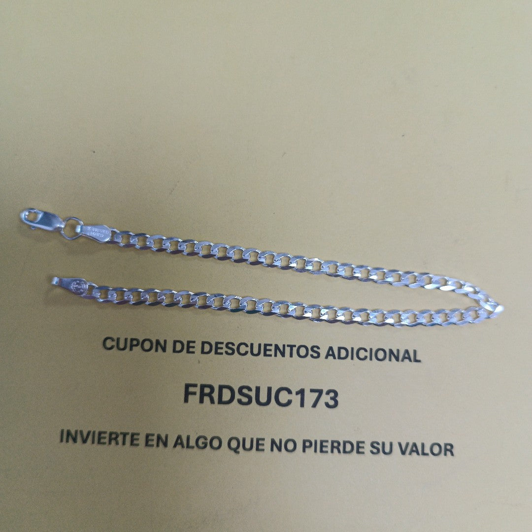 PULSERA BARBADA PLATA .925 21 CM 4.3 GR (NUEVO)