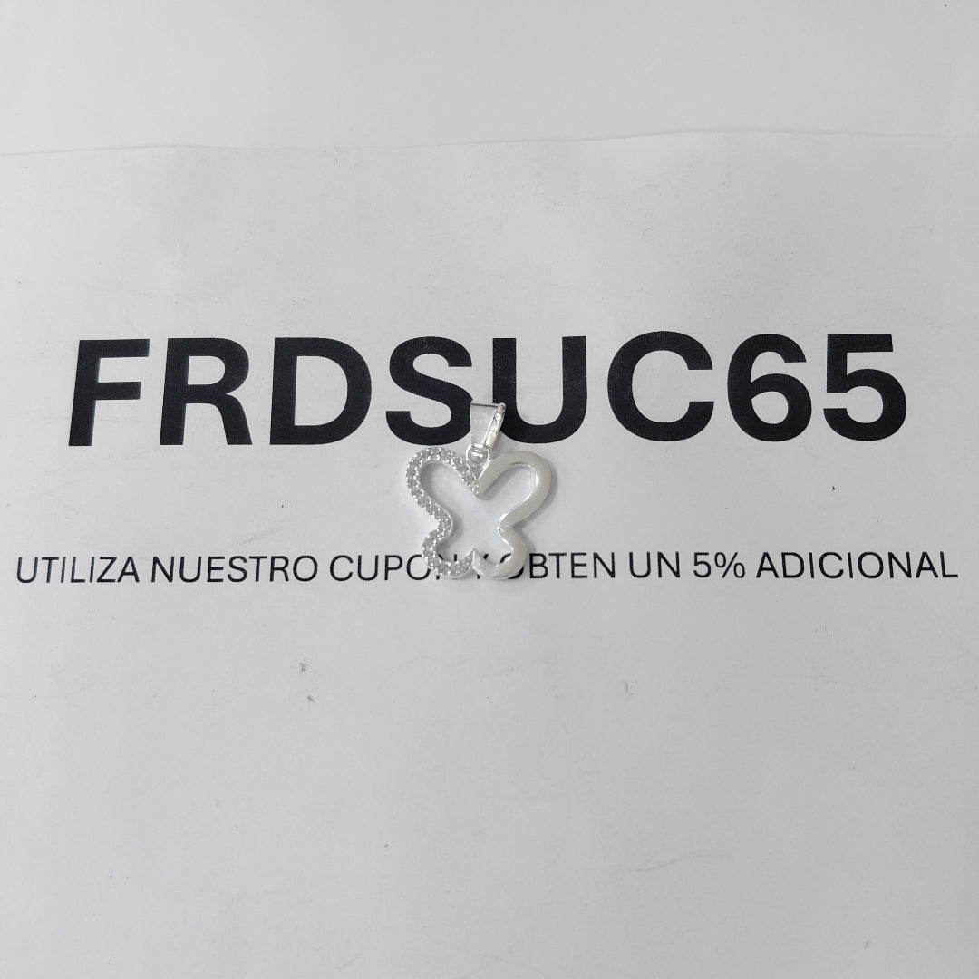 DIJE MARIPOSA C/CIRCONIAS PLATA .925 2.3 GR (NUEVO)