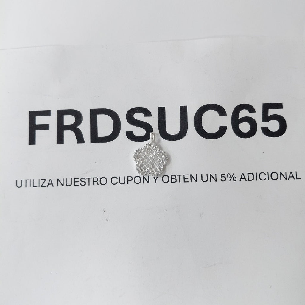 DIJE FLOR CON CIRCONIAS PLATA .925 1.7 GR (NUEVO)