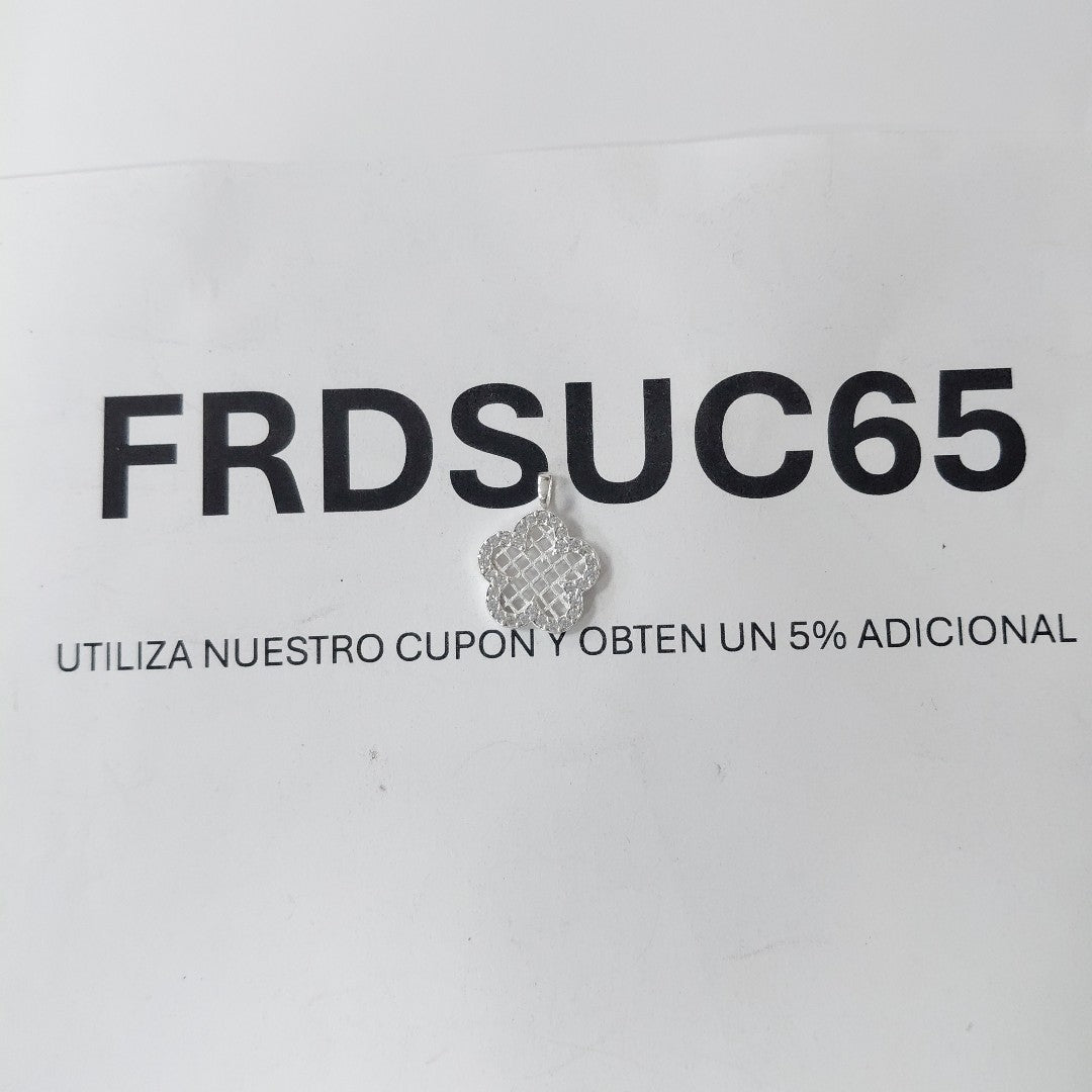 DIJE FLOR CON CIRCONIAS PLATA .925 1.7 GR (NUEVO)