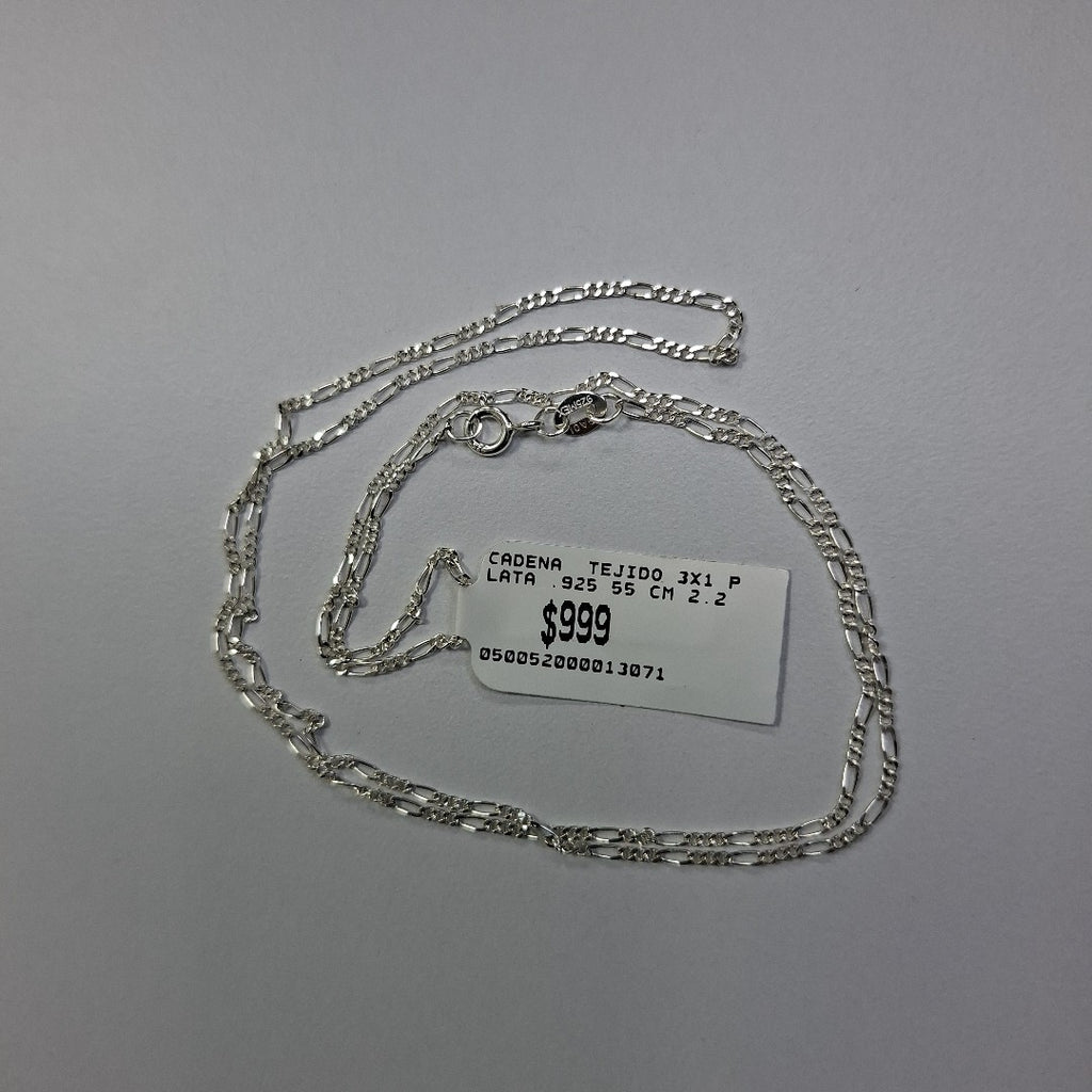 CADENA TEJIDO 3X1 PLATA .925 55 CM 2.2 GR (NUEVO)