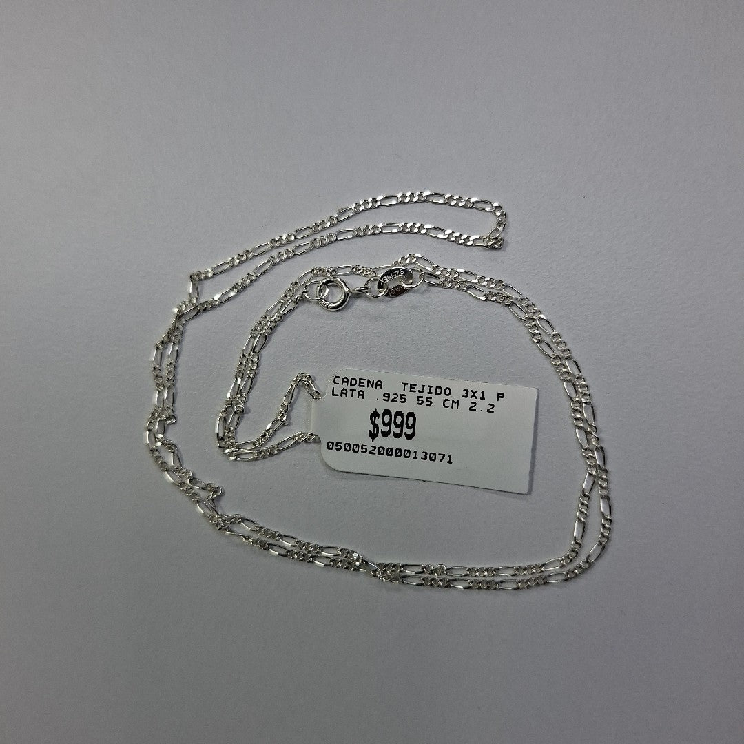 CADENA TEJIDO 3X1 PLATA .925 55 CM 2.2 GR (NUEVO)