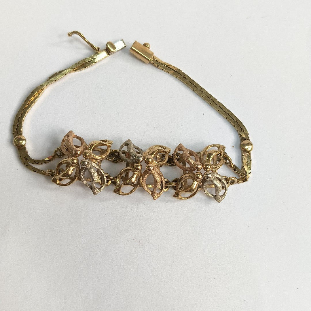 PULSERA ORO, ORO COMBINADO 14 K 18.3 GRMS (SEMINUEVO)