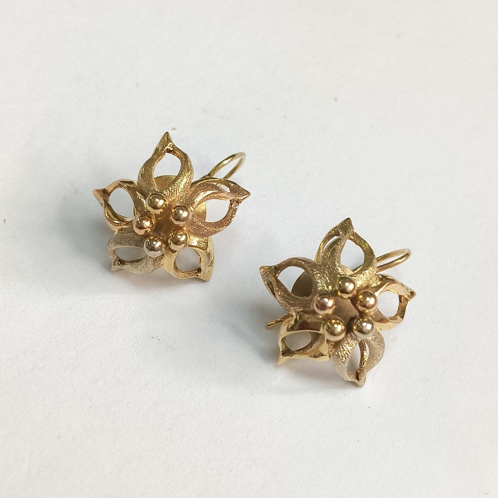ARETES PAR ORO, ORO COMBINADO 14 K 8.4 GRMS (SEMINUEVO)