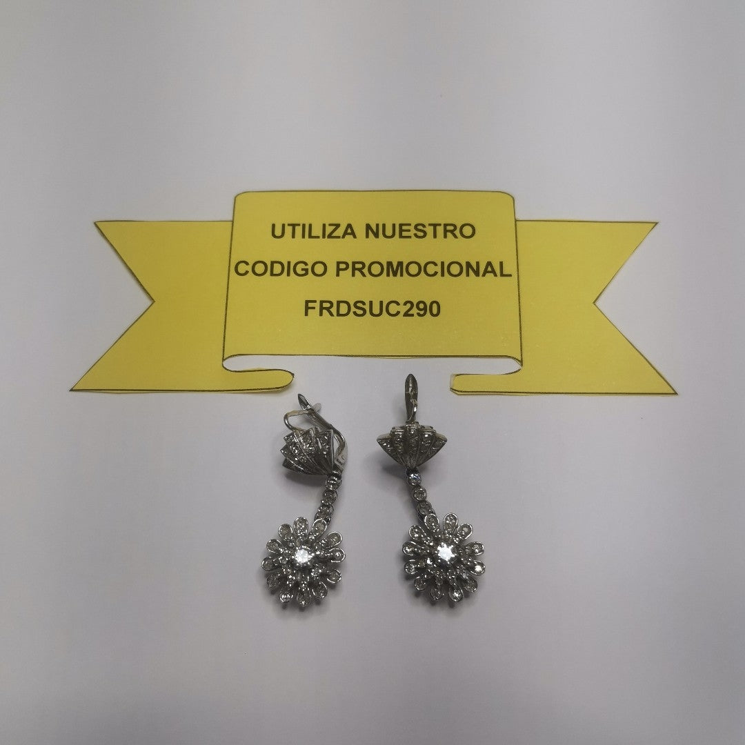 ARETES PAR ORO BLANCO 10 K 9.2 GRMS (SEMINUEVO)