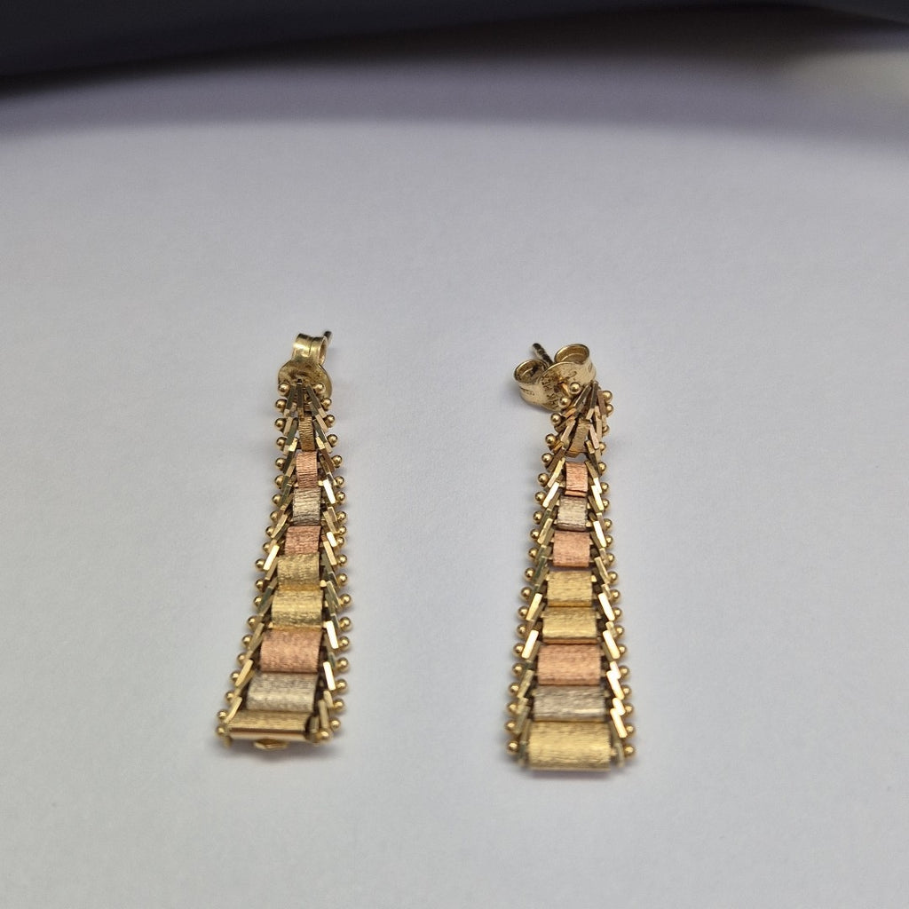 ARETES PAR ORO,ORO COMBINADO 14 K 3,20 GRMS (SEMINUEVO)