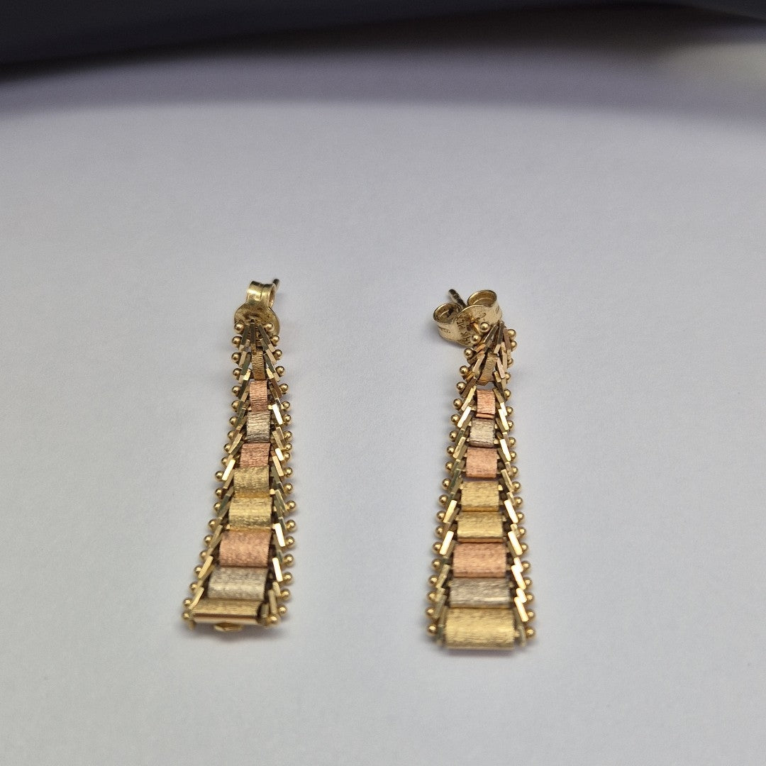 ARETES PAR ORO,ORO COMBINADO 14 K 3,20 GRMS (SEMINUEVO)