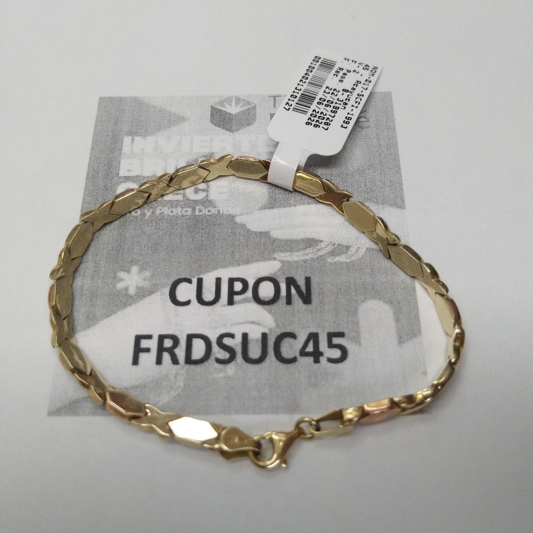 PULSERA ORO COMBINADO 14 K 4.7 GRMS (SEMINUEVO)