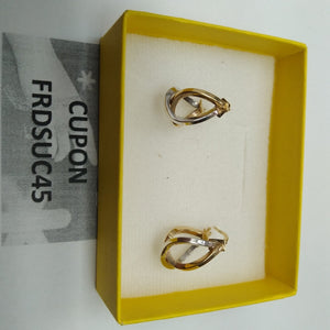 ARETES PAR ORO COMBINADO 14 K 1,90 GRMS (SEMINUEVO)