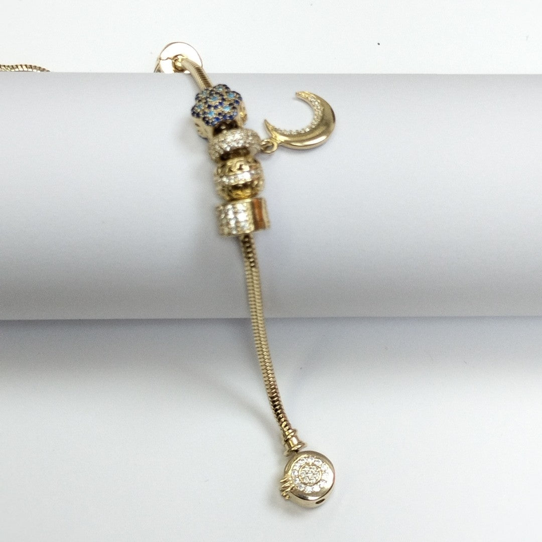 PULSERA CHARM ORO 14K 15.5 (NUEVO)