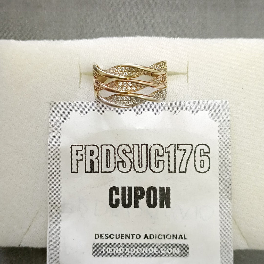 ANILLO ORO COMBINADO 10 K 3,70 GRMS (SEMINUEVO)
