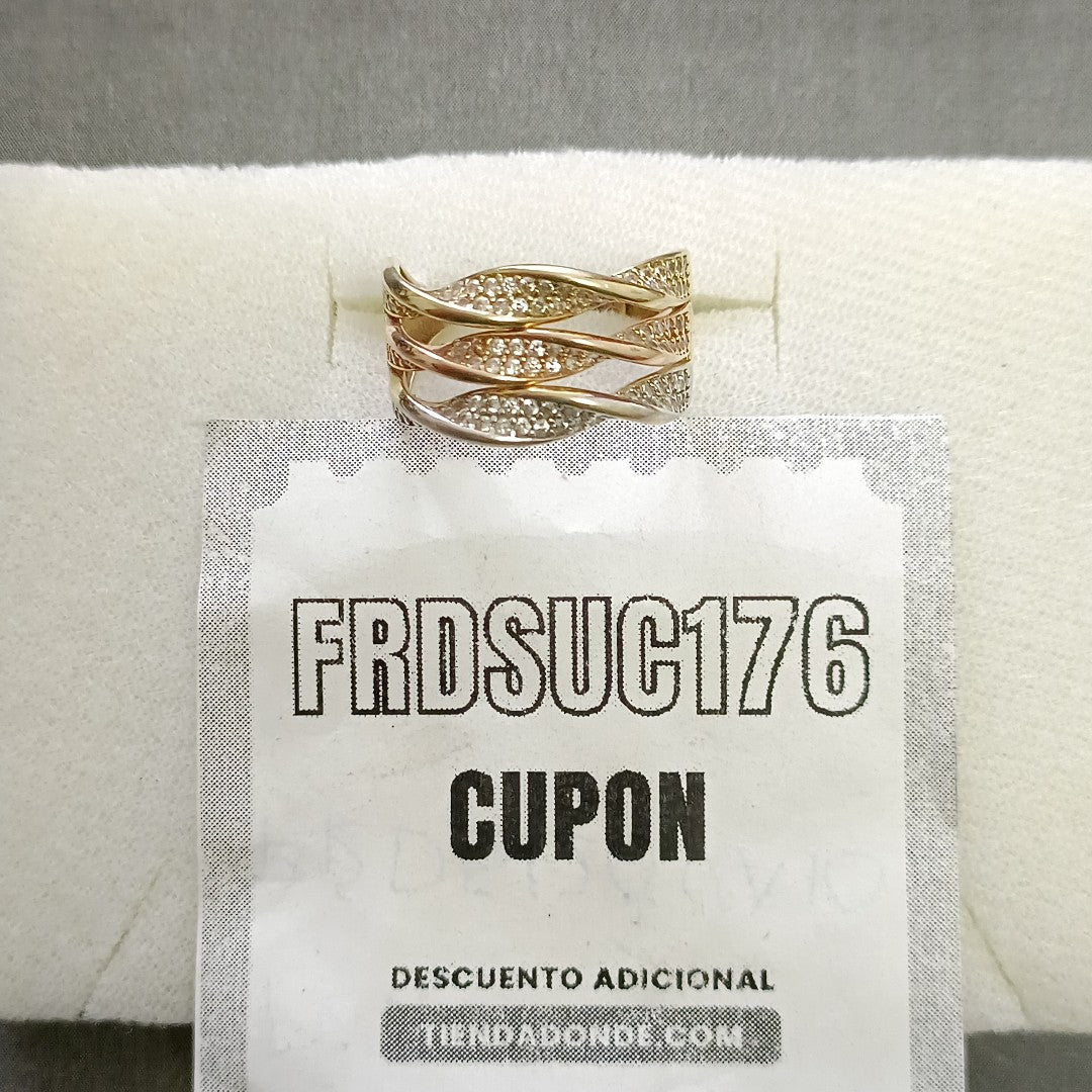 ANILLO ORO COMBINADO 10 K 3,70 GRMS (SEMINUEVO)