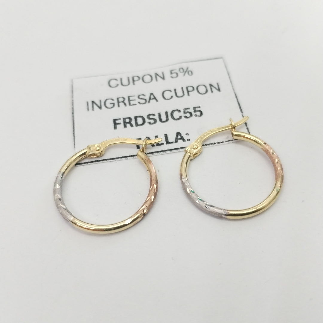 ARRACADAS PAR ORO, RODIADO 10 K 0.8 GRMS (SEMINUEVO)