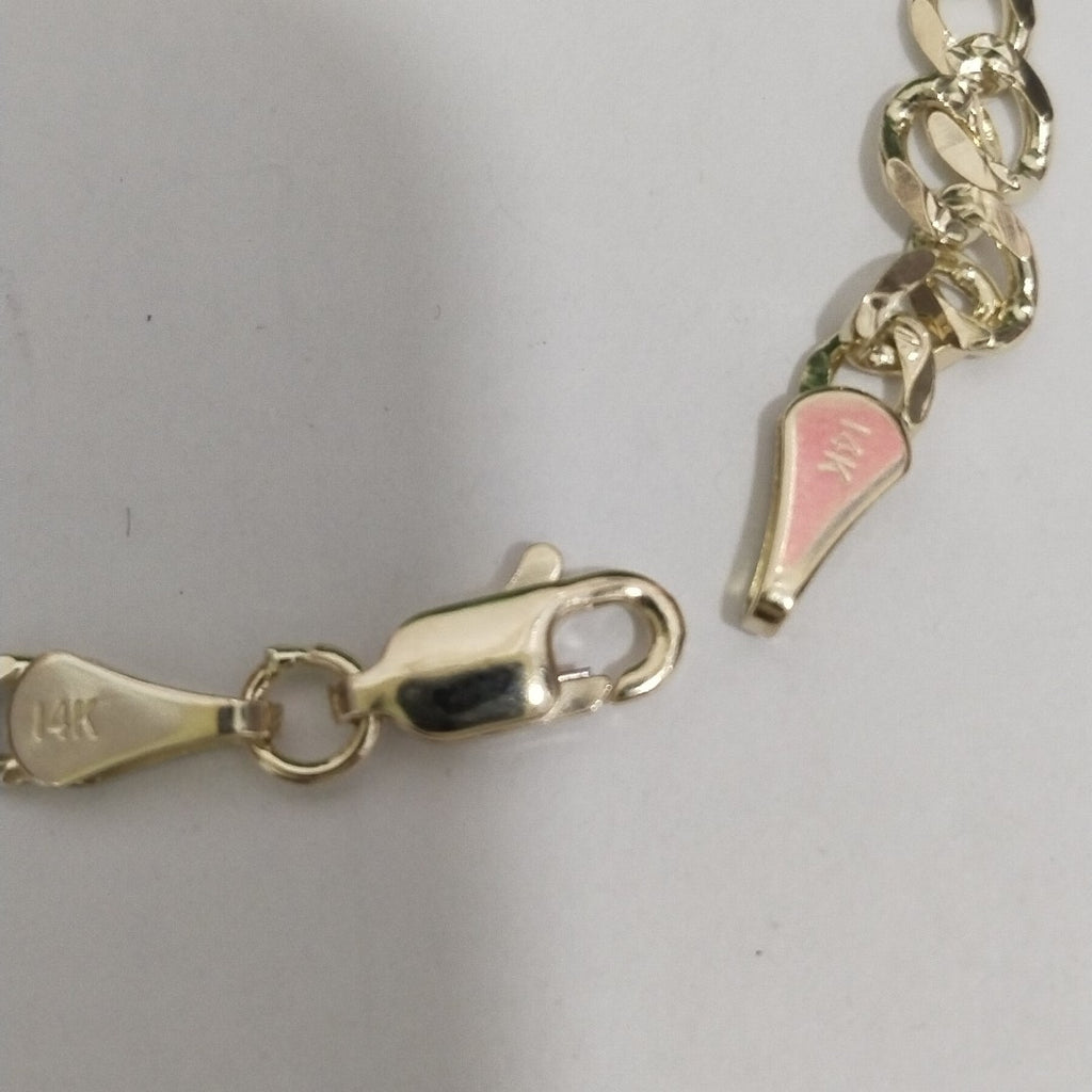 PULSERAS BARBADA ORO 14K 18 CM 4.5 GR (NUEVO)