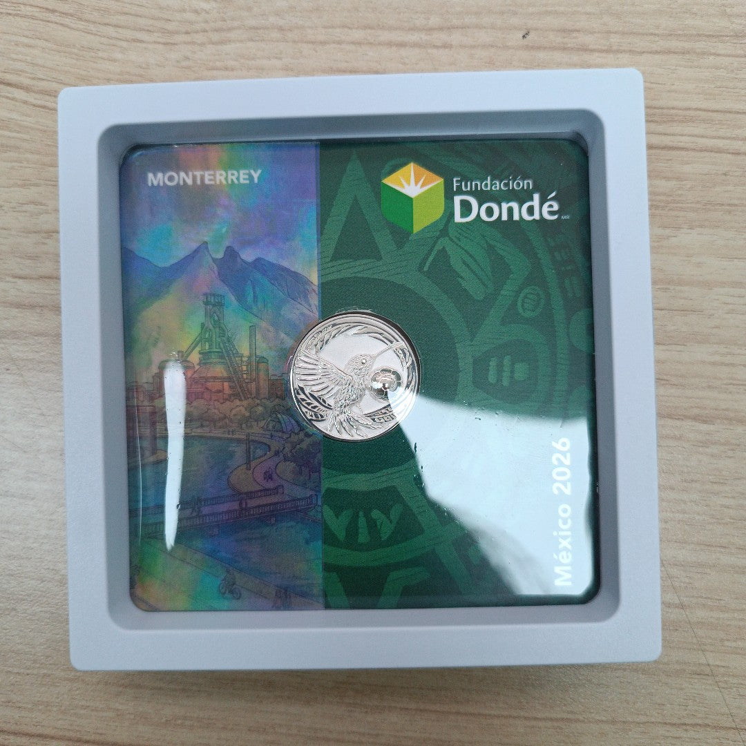 MEDALLA CONMEMORATIVA FRD FÚTBOL MOTIVO COLIBRI PLATA .925 8 GR (NUEVO)