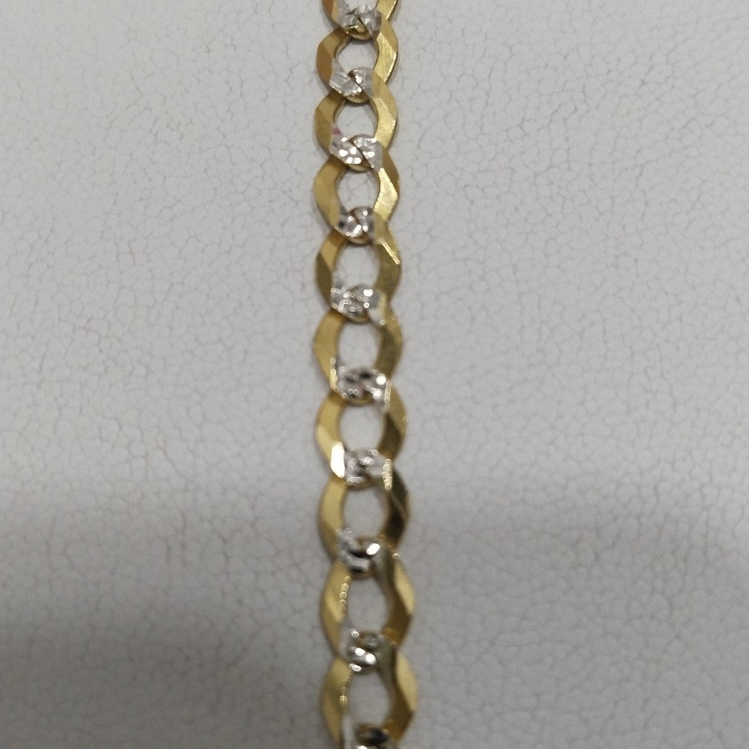 PULSERAS BARBADA DIAMANTADA ORO 14K 18 CM 4 GR (NUEVO)