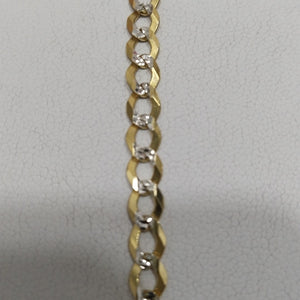 PULSERAS BARBADA DIAMANTADA ORO 14K 18 CM 4 GR (NUEVO)