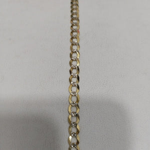 PULSERAS TEJIDO BARBADA DIAMANTADA ORO 14K 21 CM 4.9 GR (NUEVO)
