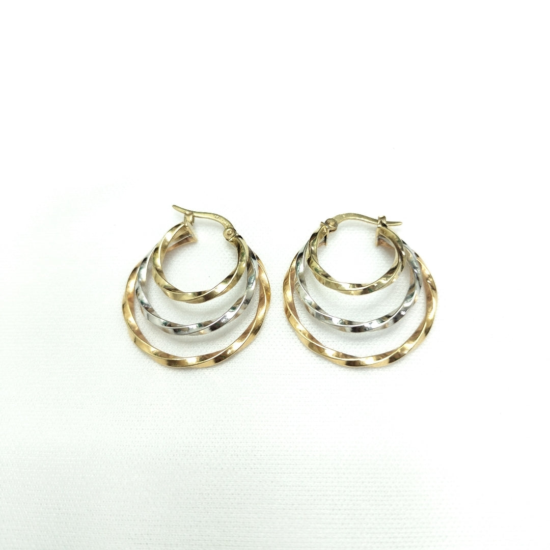 ARRACADAS PAR ORO COMBINADO 14 K 2,60 GRMS (SEMINUEVO)