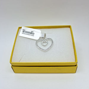 DIJE CORAZON C/CIRCONIAS PLATA .925 2.7 GR (NUEVO)