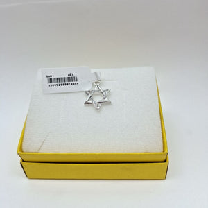 DIJE ESTRELLA DE DAVID C/CIRCONIAS PLATA .925 2.6 GR (NUEVO)