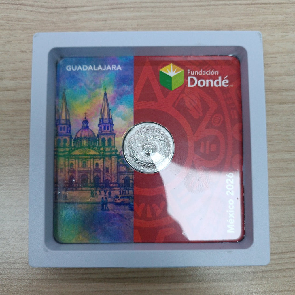MEDALLA CONMEMORATIVA FRD FÚTBOL MOTIVO QUETZALCÓATL PLATA .925 11.9 GR (NUEVO)