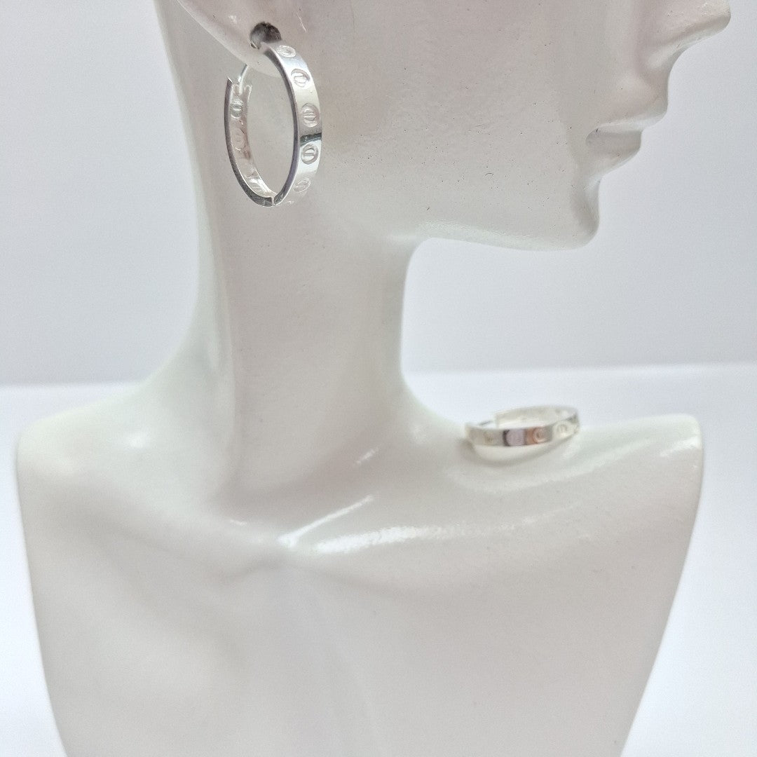 ARETES ARRACADAS FIG TORNILLOS PLATA .925 2.73 GR (NUEVO)